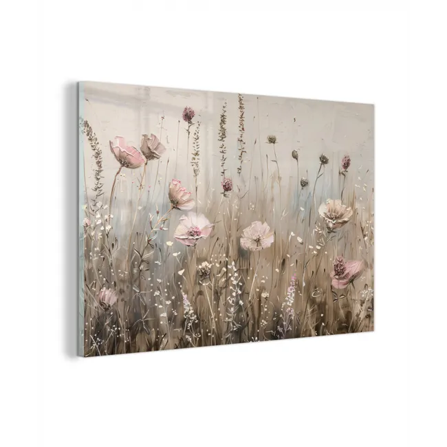 Bloemen - Roze - Modern - Beige plexiglas 5mm middel -z3d