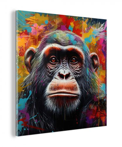 plexiglas 5mm - Chimpansee - Graffiti - Kleurrijk