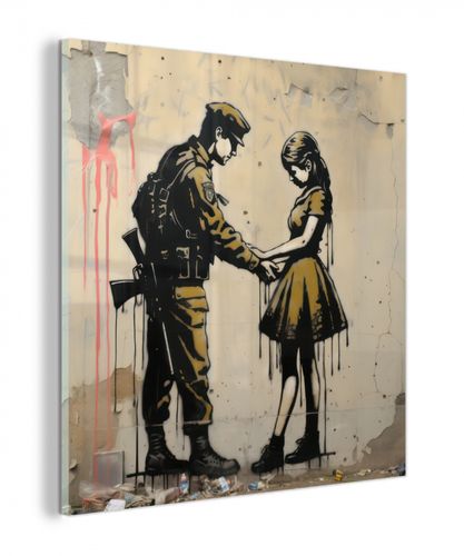 plexiglas 5mm - Soldaat - Meisje - Bruin - Graffiti