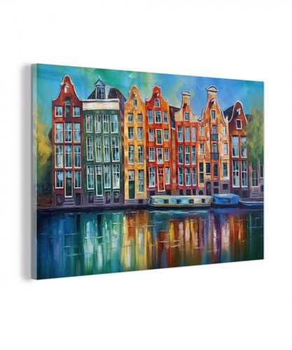 plexiglas 5mm - Amsterdam - Olieverf - Gracht - Schilderij - Kunst