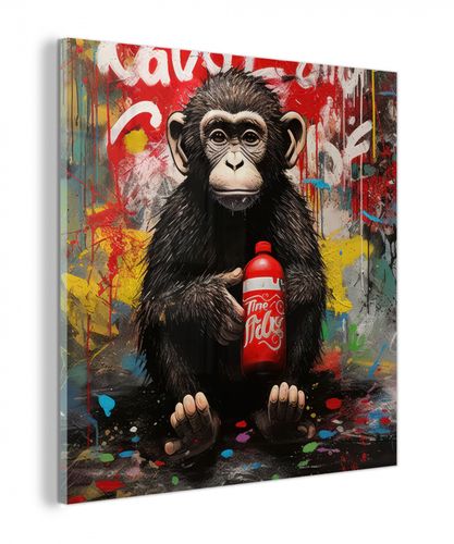 plexiglas 5mm - Aap - Graffiti - Dieren - Kunst - Flesje - Kleuren