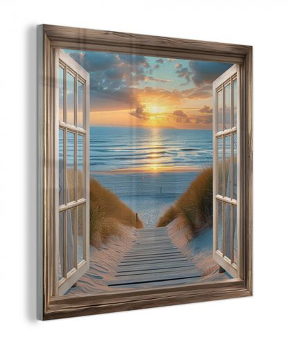 plexiglas 5mm - Doorkijk - Strand - Pad - Zonsondergang