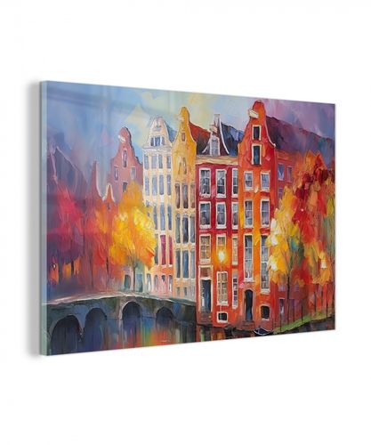 plexiglas 5mm - Grachtenpanden - Kunst - Schilderij - Amsterdam