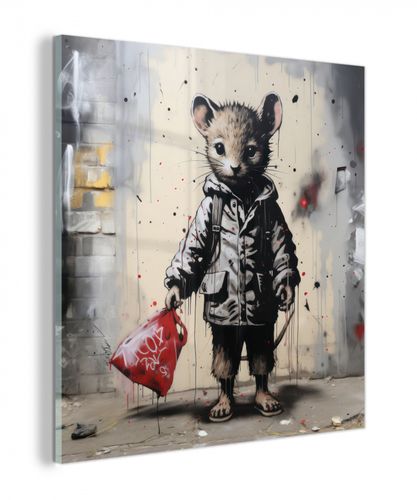 plexiglas 5mm - Muisje - Rood - Graffiti