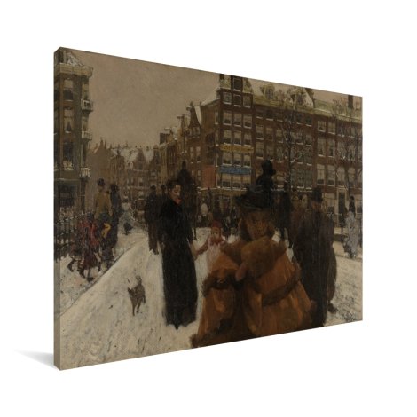 De Singelbrug bij de Paleisstraat in Amsterdam - Schilderij van George Hendrik Breitner Canvas