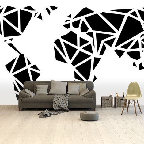 Geometrisch - zwart behang
