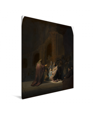 Het loflied van Simeon - Schilderij van Rembrandt van Rijn Canvas