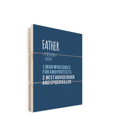 Vaderdag - blauwe print met tekst - Father Vurenhout