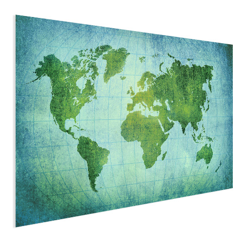 Perkament krachtig groen poster - op poster Wereldkaarten | Bestel bij FotoOpGlas