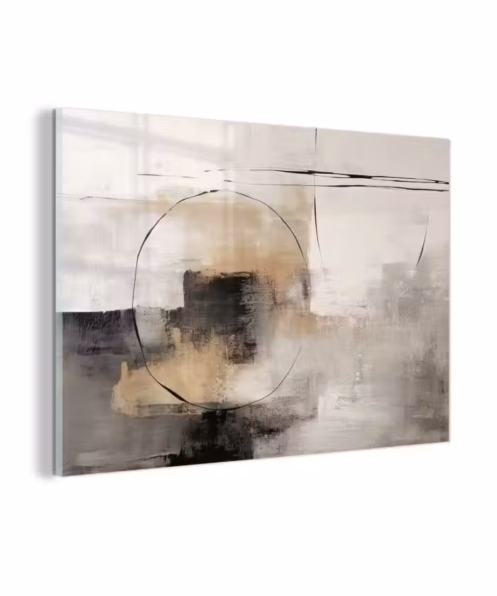 Glas schilderij - Kunst - Abstract - Grijs - Industrieel