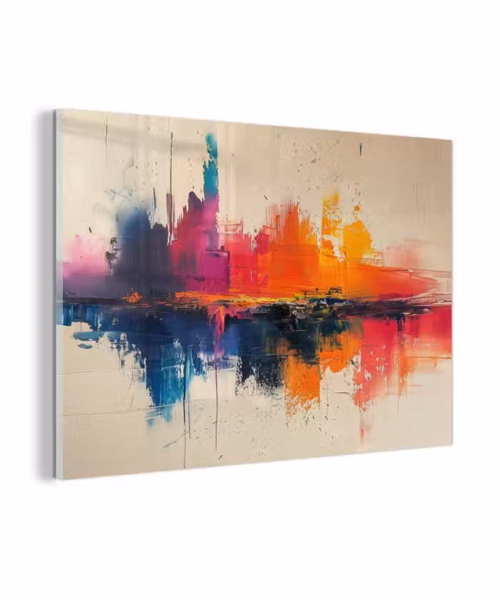 Glas schilderij - Modern - Verf - Kunst - Kleurrijk