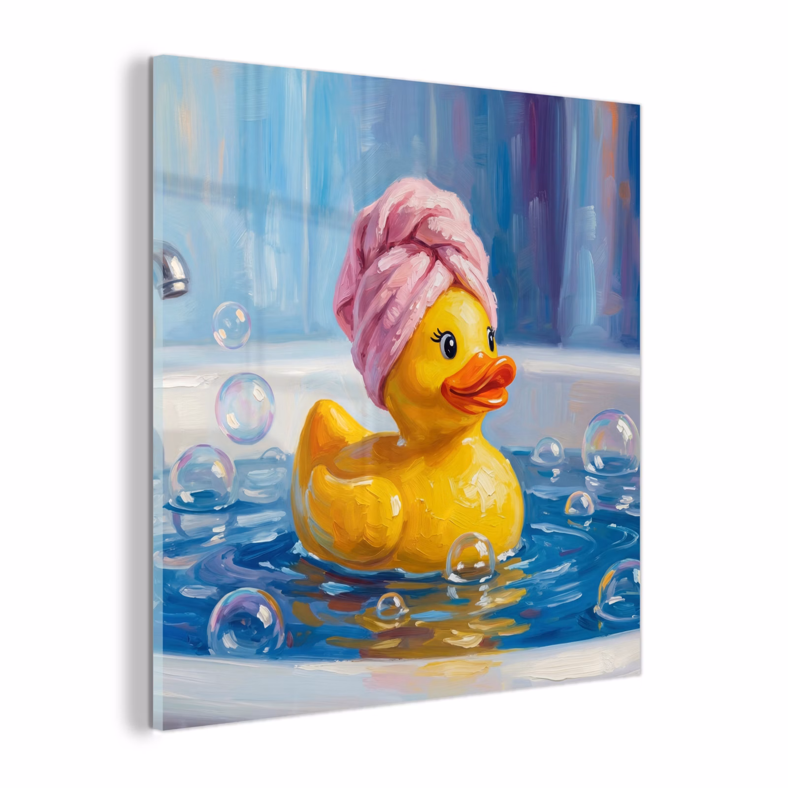 Glas schilderij - Creatief - Badeend - Kleurrijk — 1