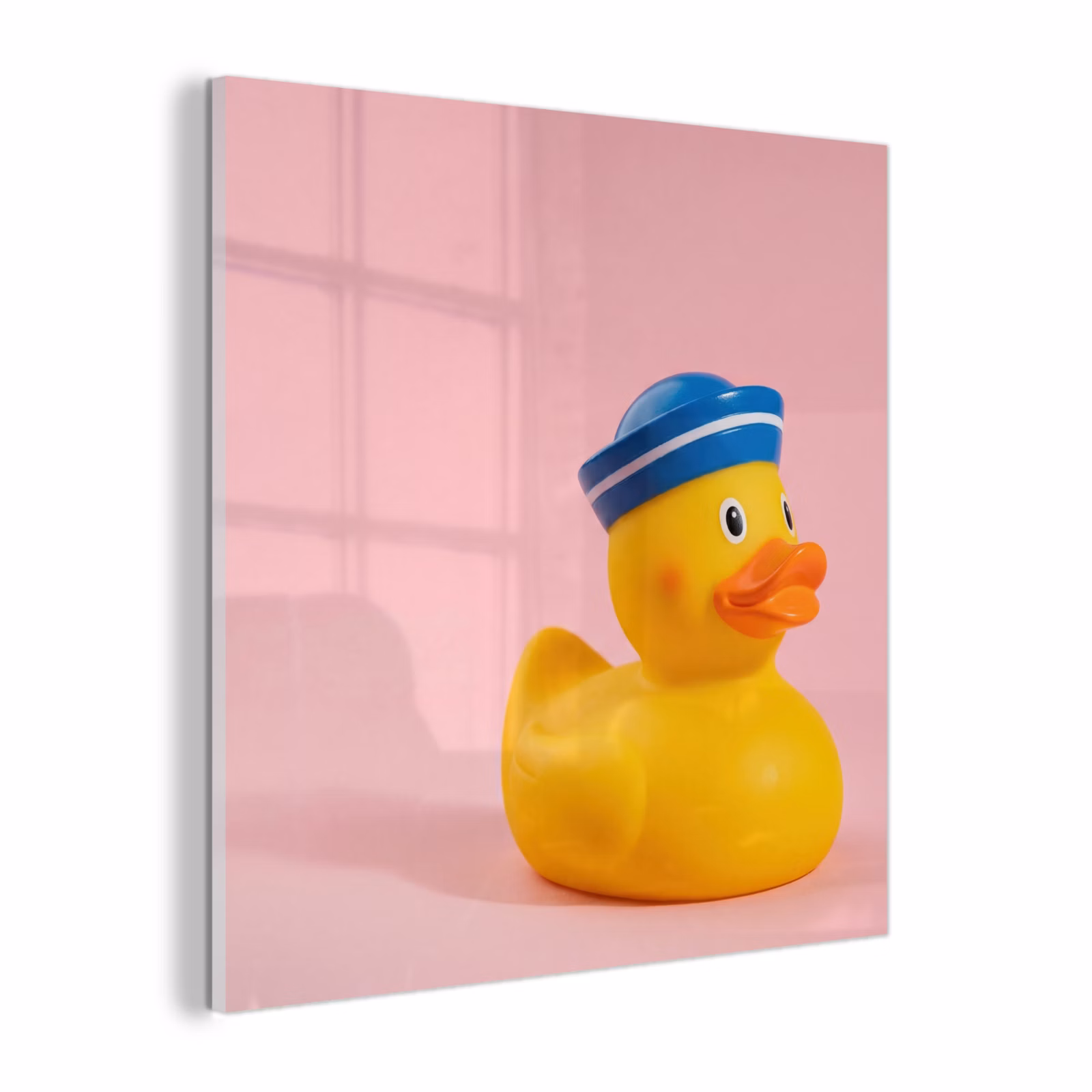 Glas schilderij - Matroos - Eend - Roze — 1