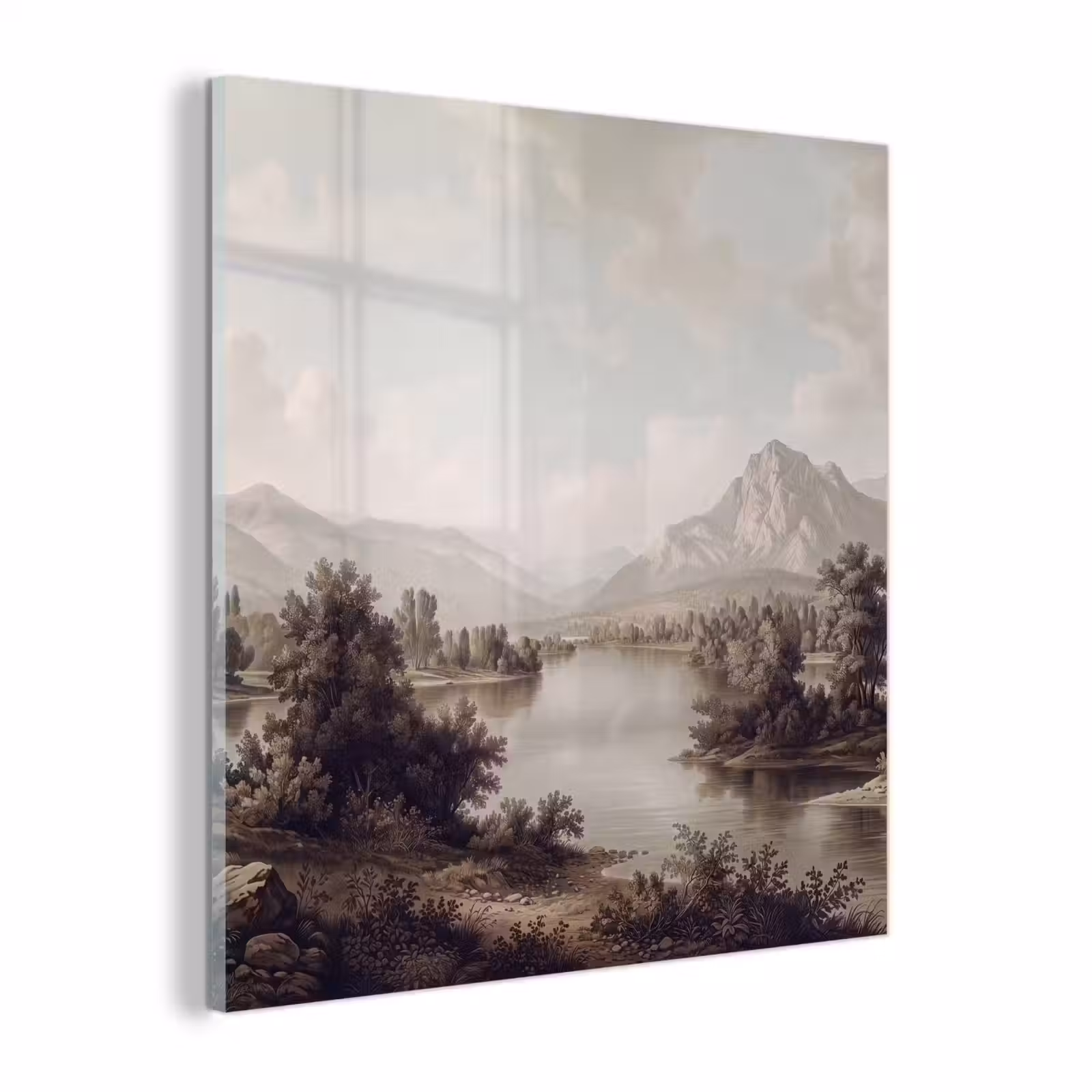 Glas schilderij - Klassiek - Landschap - Sereen — 1