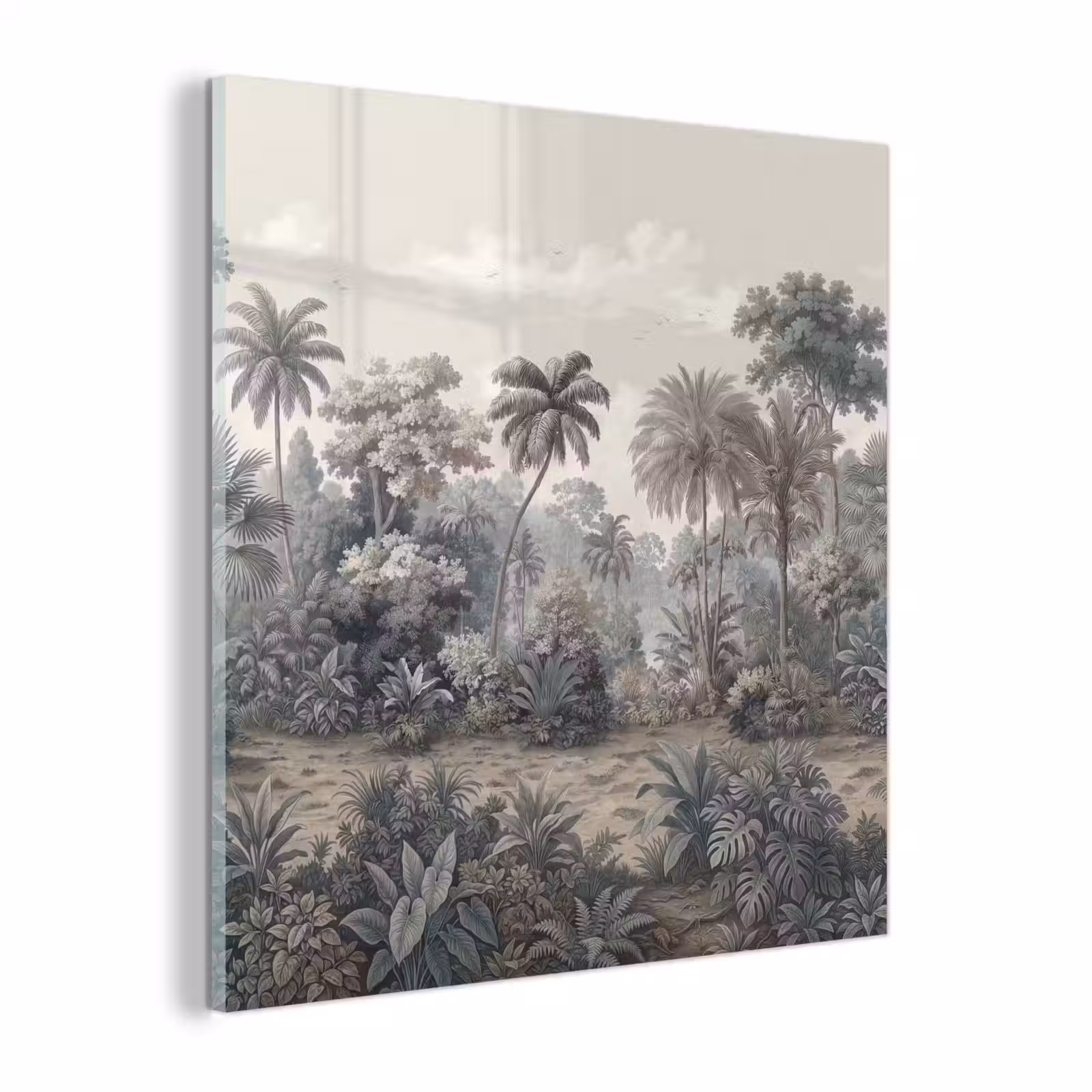 Glas schilderij - Tropisch - Landschap - Illustratie — 1