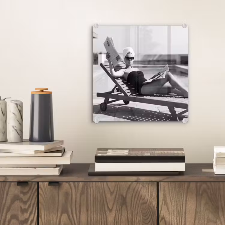 Glas schilderij - Glamour - Modern - Zwart - Wit — 2