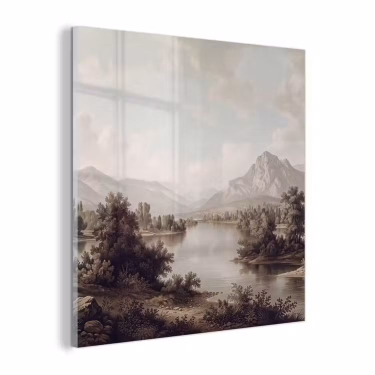 Glas schilderij - Klassiek - Landschap - Sereen — 1