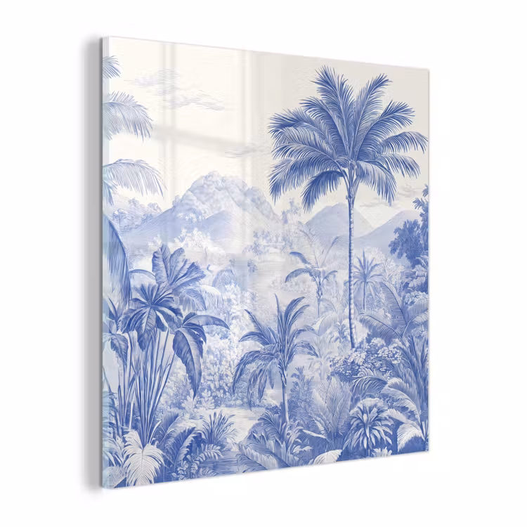 Glas schilderij - Tropisch - Jungle - Blauw — 1