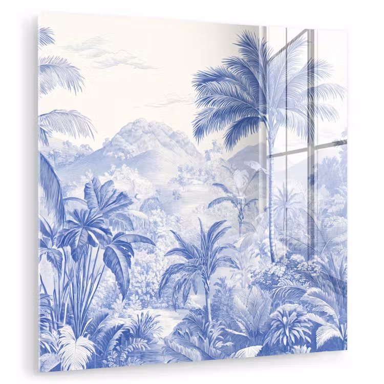 Glas schilderij - Tropisch - Jungle - Blauw — 3