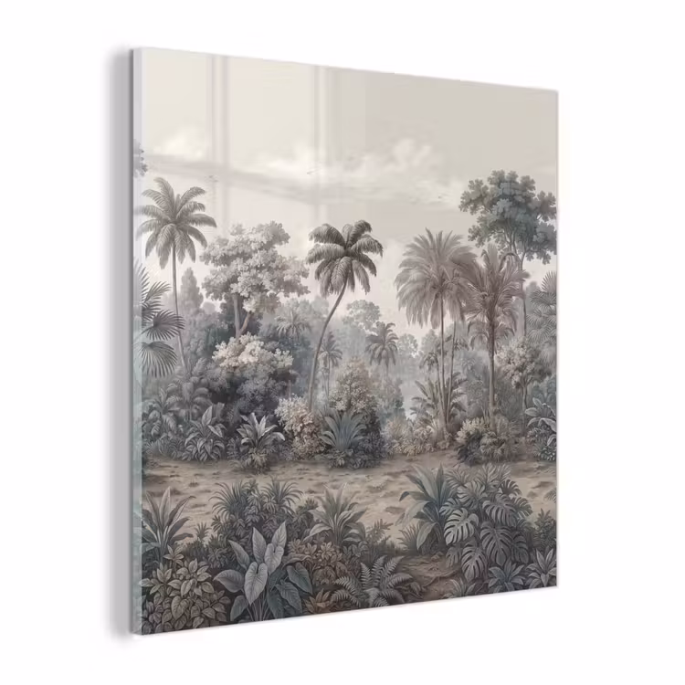 Glas schilderij - Tropisch - Landschap - Illustratie — 1