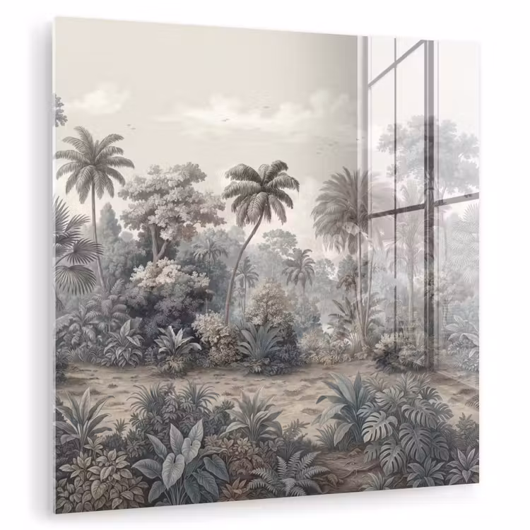 Glas schilderij - Tropisch - Landschap - Illustratie — 3