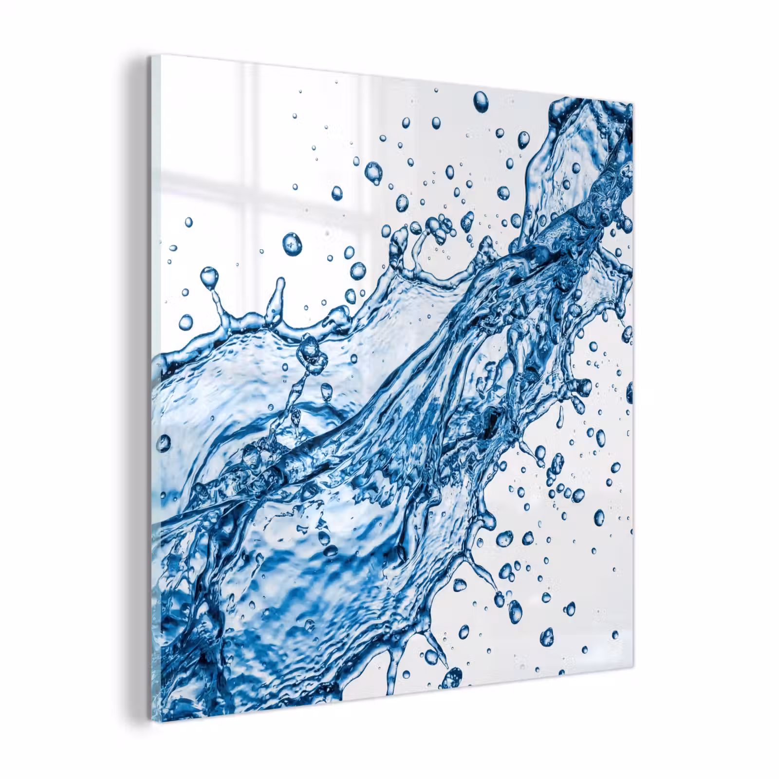 Glas schilderij - Spash - Water - Blauw — 1