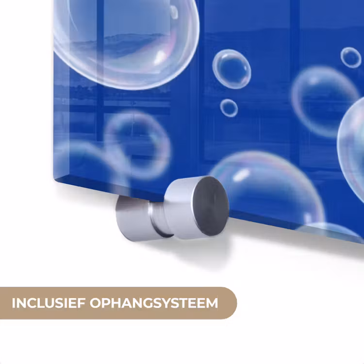 Glas schilderij - Bubbels - Patroon - Blauw — 4