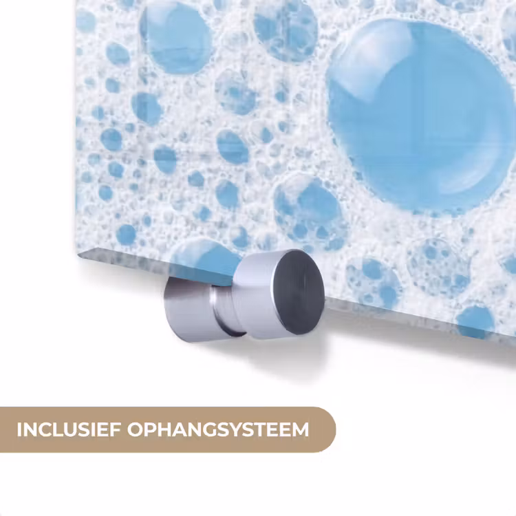 Glas schilderij - Schuim - Bubbels - Blauw — 5