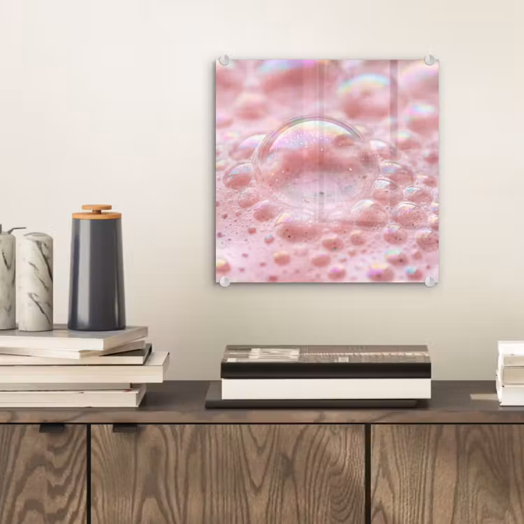 Glas schilderij - Schuim - Structuur - Roze — 2