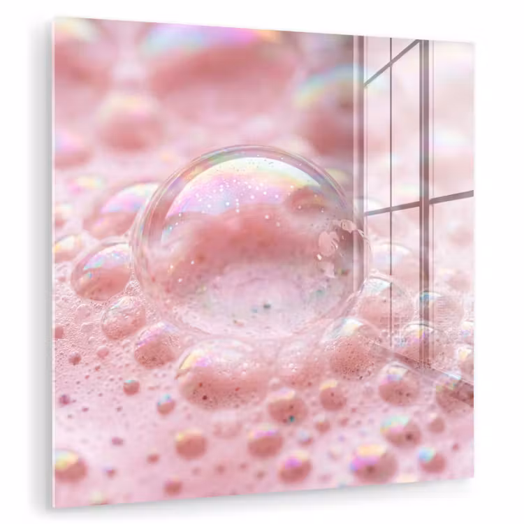Glas schilderij - Schuim - Structuur - Roze — 3