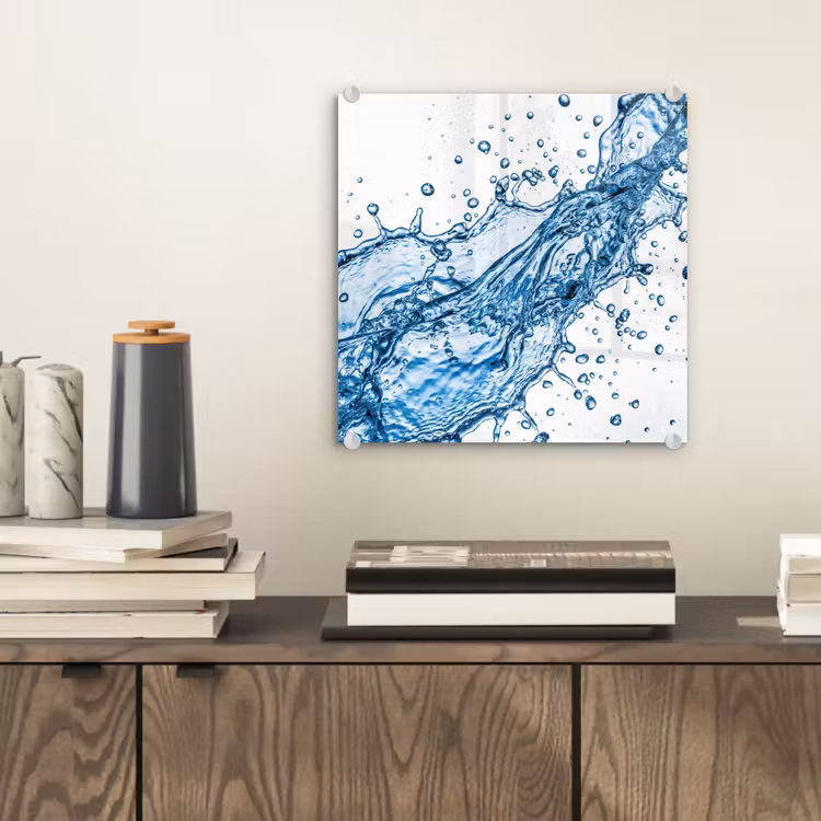 Glas schilderij - Spash - Water - Blauw — 2