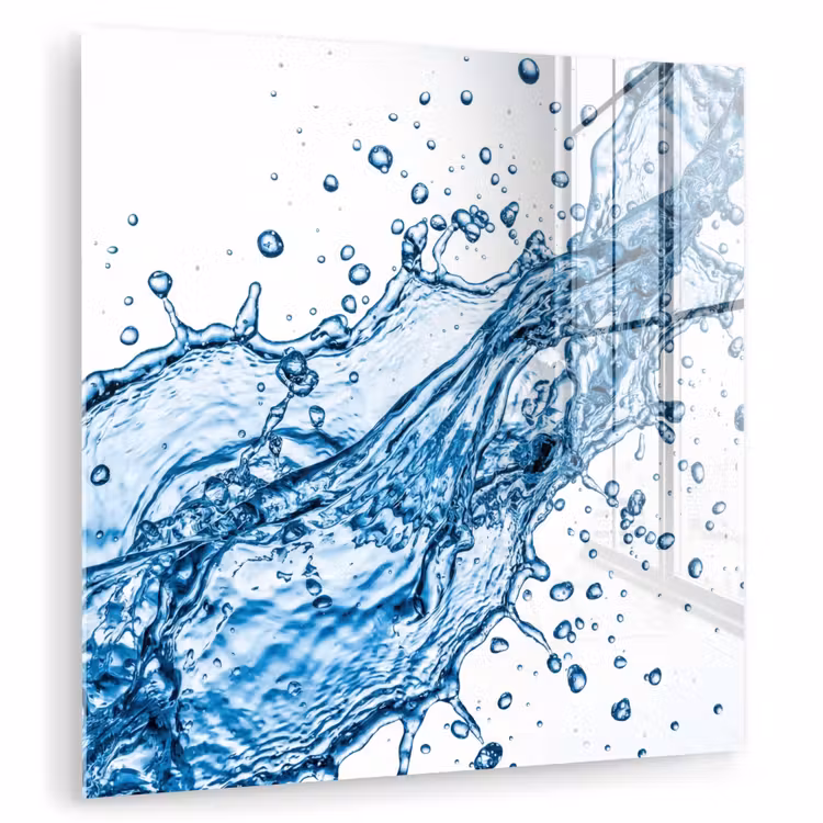 Glas schilderij - Spash - Water - Blauw — 3