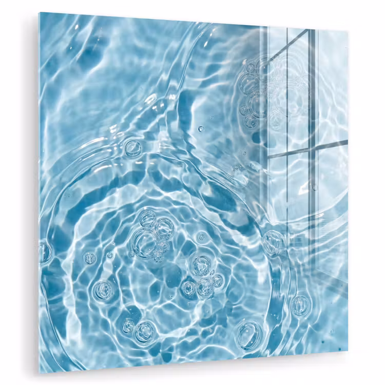 Glas schilderij - Water - Blauw - bubbels — 3