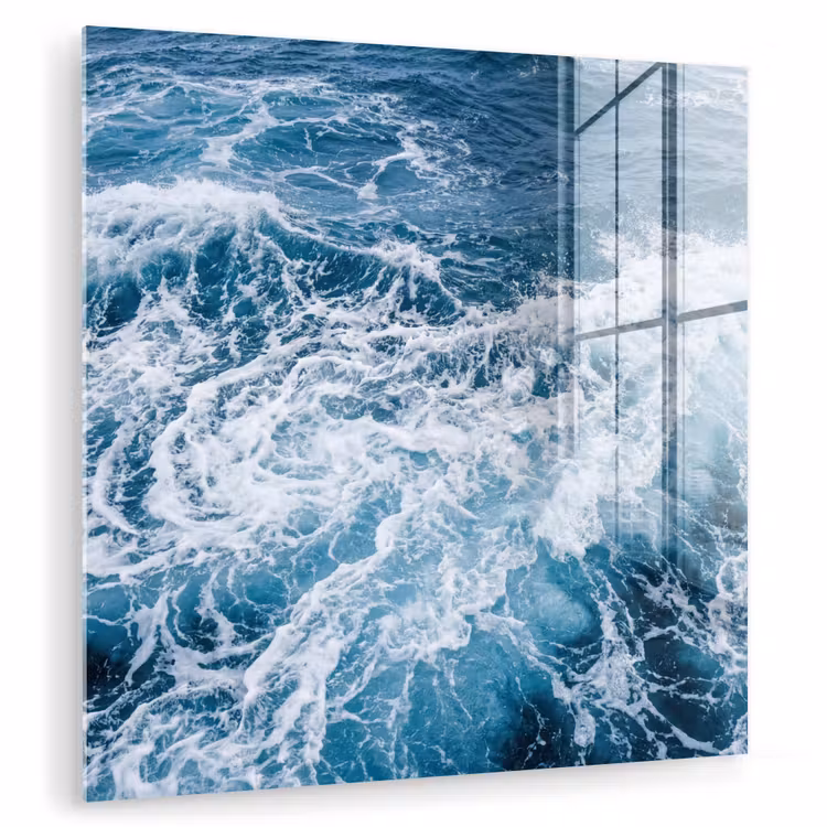 Glas schilderij - Golven - Oceaan - Blauw — 3