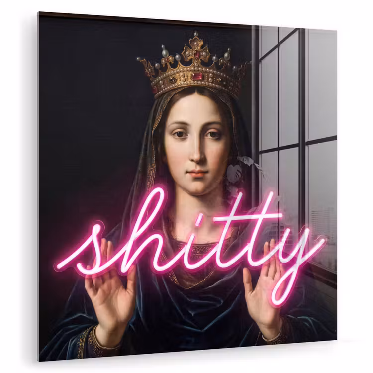 Glas schilderij - Ironisch - Tekst - Neon — 3
