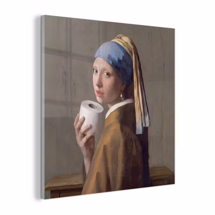 Glas schilderij - Klassiek - Humor - Kleurrijk — 1