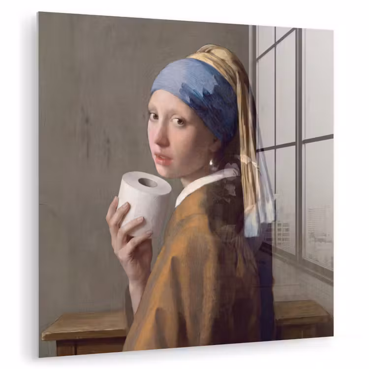 Glas schilderij - Klassiek - Humor - Kleurrijk — 3