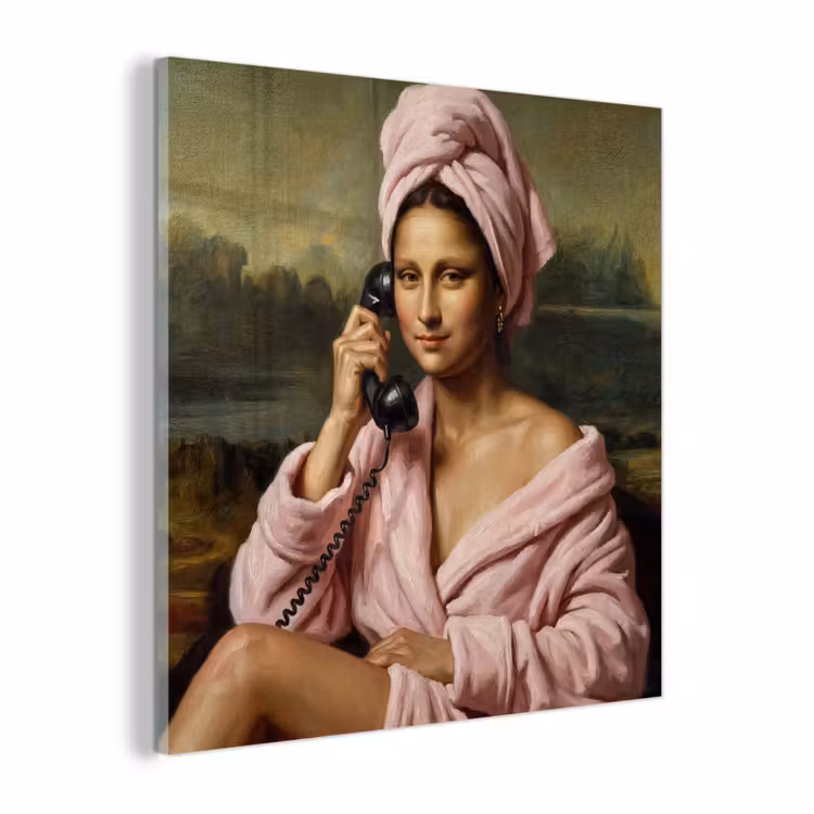 Glas schilderij - Mona - Klassiek - Roze — 1