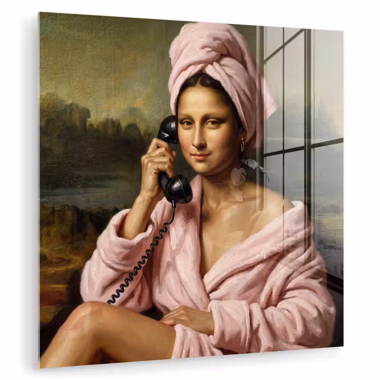 Glas schilderij - Mona - Klassiek - Roze — 3