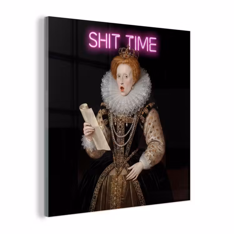 Glas schilderij - Portret - Humor - Neon — 1