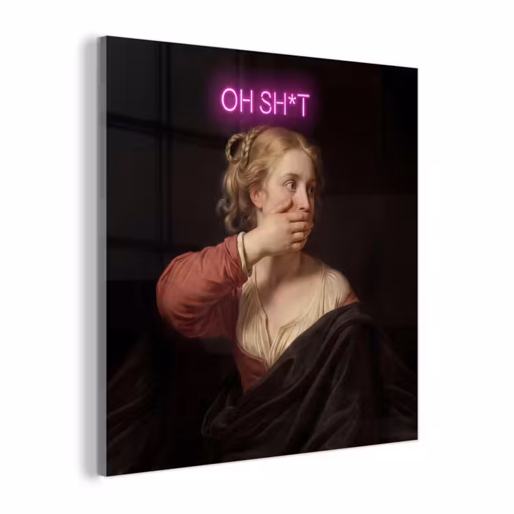Glas schilderij - Quote - Neon - vrouw — 1