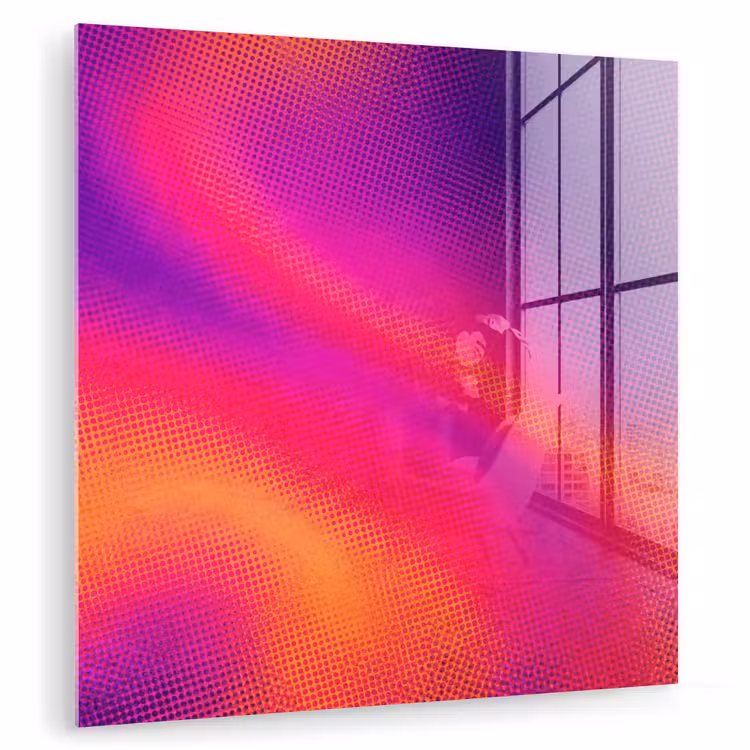 Glas schilderij - Abstract - Patroon - Kleurverloop — 3