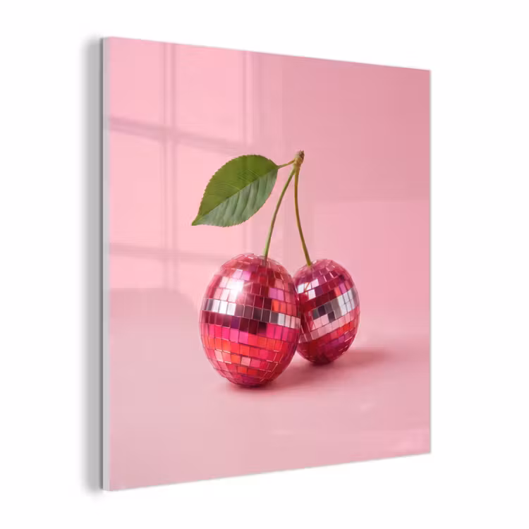 Glas schilderij - Disco - Kersen - Roze — 1