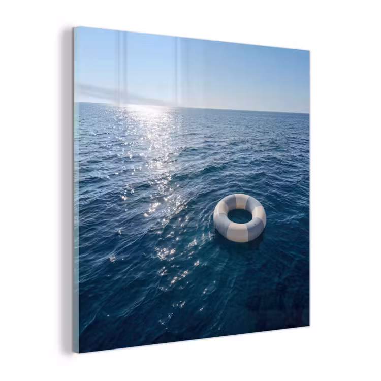 Glas schilderij - Oceaan - Zwemband - Horizon — 1
