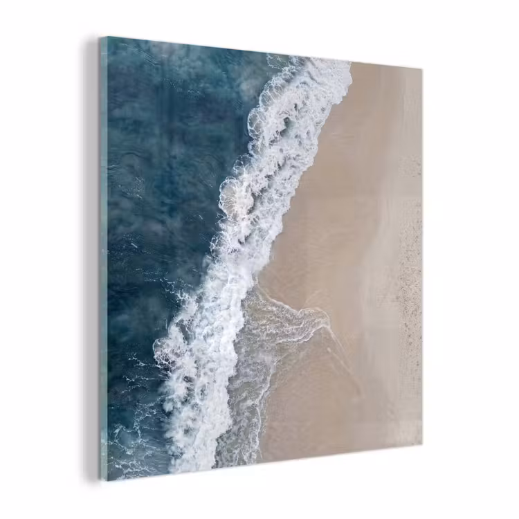 Glas schilderij - Strand - Zee - Golven — 1