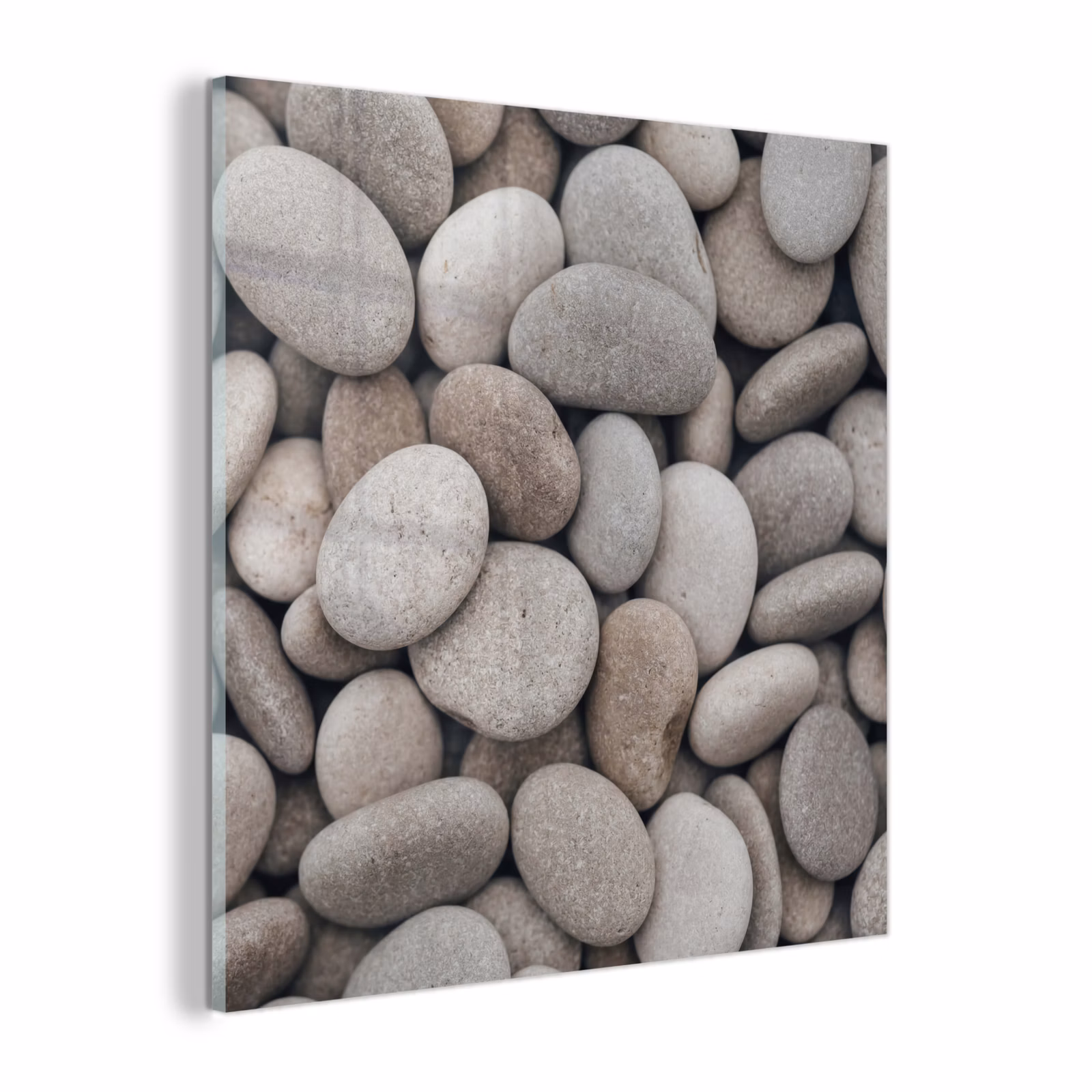 Glas schilderij - Kiezels - Stenen - Grijs — 1
