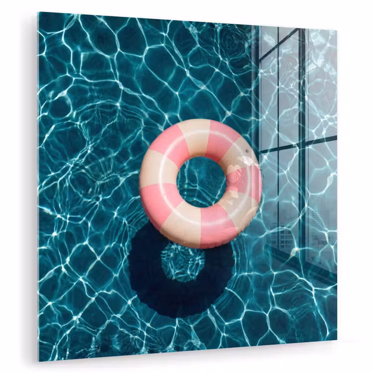 Glas schilderij - Drijvend - Zwemband - Water — 3