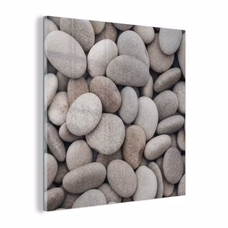 Glas schilderij - Kiezels - Stenen - Grijs — 1