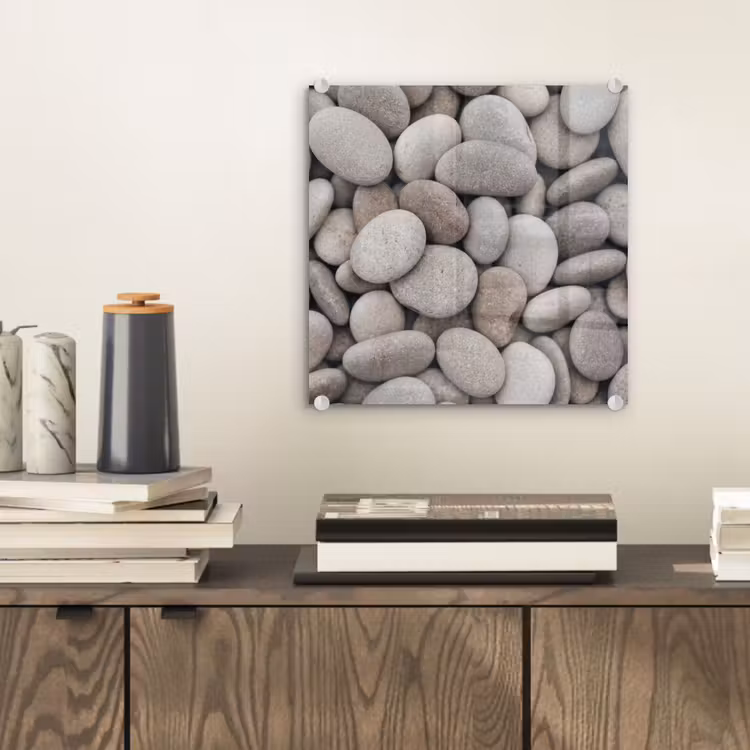 Glas schilderij - Kiezels - Stenen - Grijs — 2