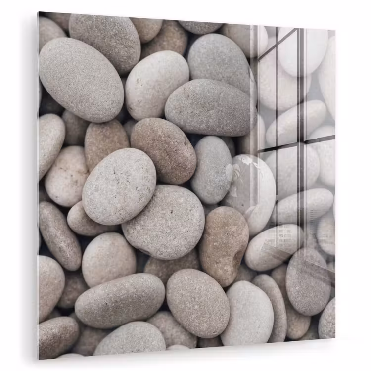 Glas schilderij - Kiezels - Stenen - Grijs — 3